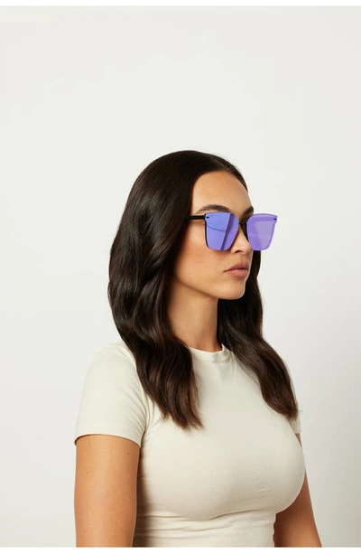 Shop Diff Bella V 63mm Polarized Oversize Square Sunglasses In Black Purple Mirror