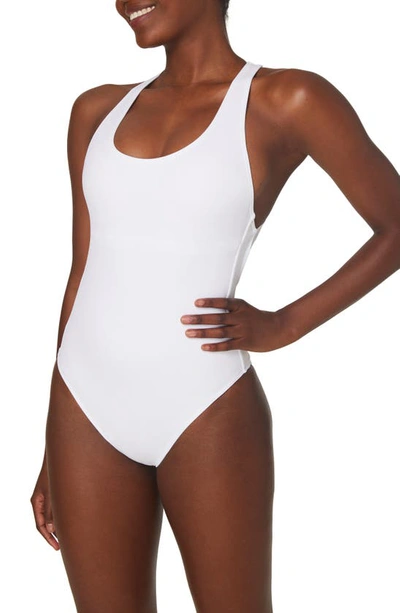 Shop Andie The Tulum Long Torso One-piece Swimsuit In White