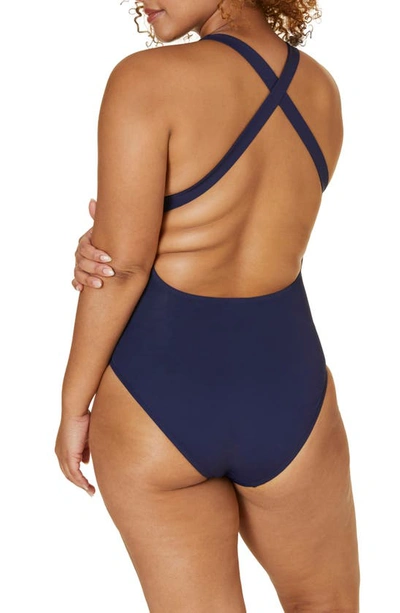 Shop Andie The Tulum Long Torso One-piece Swimsuit In Navy