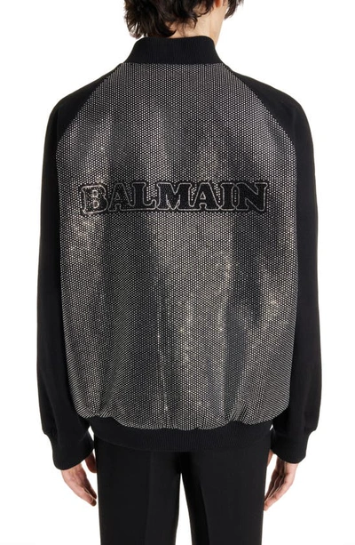 Balmain Black Cotton Denim Bomber Jacket