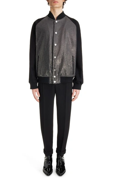 Balmain Black Cotton Denim Bomber Jacket