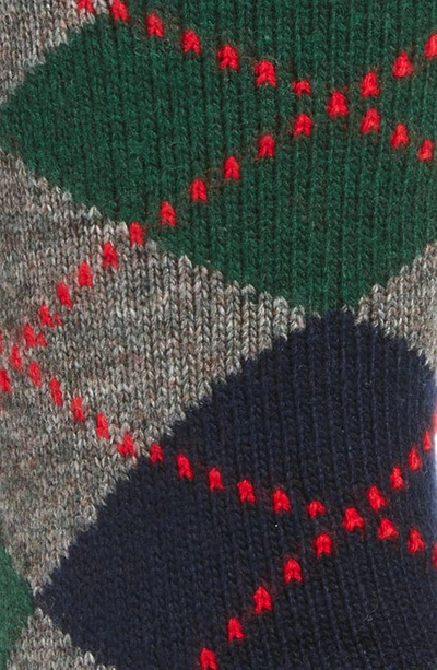 Shop Polo Ralph Lauren Argyle Wool Blend Crew Socks In Grey Heather