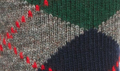 Shop Polo Ralph Lauren Argyle Wool Blend Crew Socks In Grey Heather