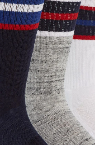 Shop Polo Ralph Lauren Assorted 3-pack Multistripe Crew Socks In White Multi