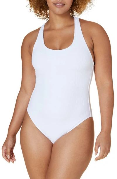 Shop Andie Tulum One-piece Swimsuit In White