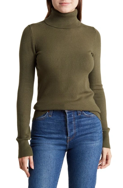 Shop French Connection Babysoft Turtleneck Sweater In Olive