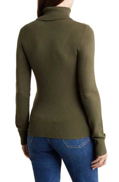 Shop French Connection Babysoft Turtleneck Sweater In Olive