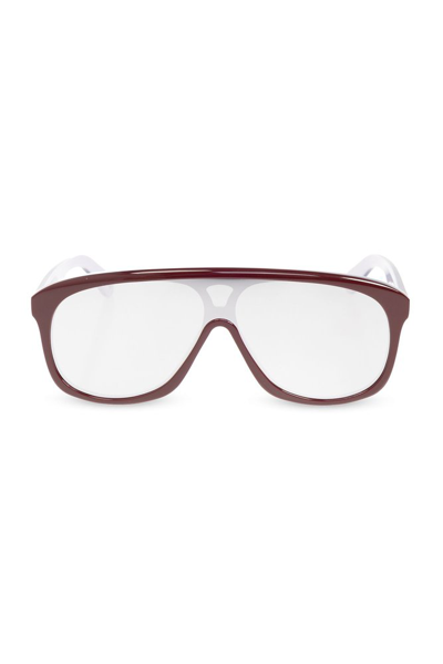 Shop Chloé Eyewear Aviator Sunglasses In Red