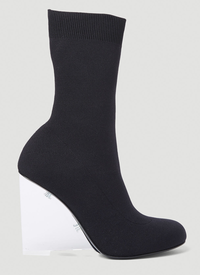Shop Alexander Mcqueen Women Shard High Heel Boots In Black