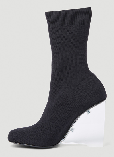 Shop Alexander Mcqueen Women Shard High Heel Boots In Black