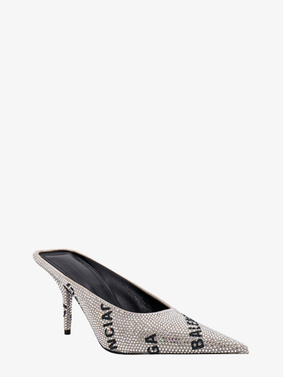 Shop Balenciaga Woman Mule Woman Silver Sandals