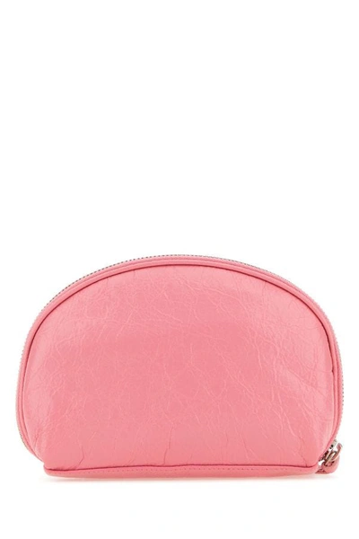 Shop Balenciaga Woman Pink Leather Le Cagole Xs Beauty Case