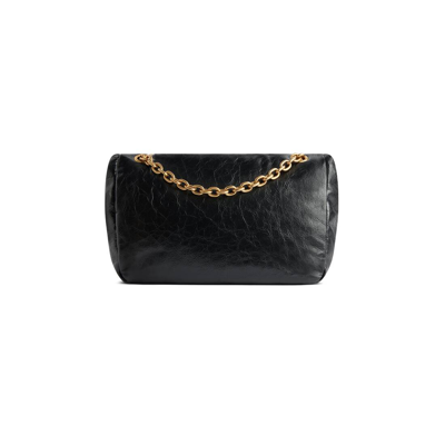 Shop Balenciaga Women Small Monaco Leather Shoulder Bag In Black