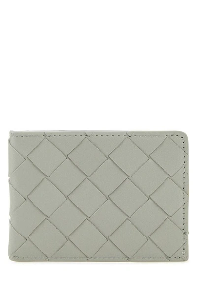Shop Bottega Veneta Woman Light Grey Leather Card Holder In Gray