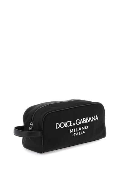 Shop Dolce & Gabbana Rubberized Logo Beauty Case Men In Black