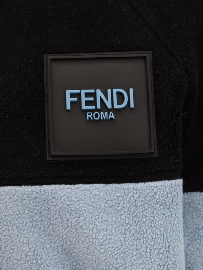 Shop Fendi Man Sweatshirt Man Blue Sweatshirts