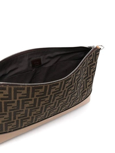 Shop Fendi Men Ff-jacquard Shoulder Bag In Brown