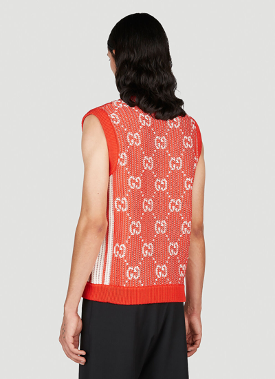 Shop Gucci Men Gg Jacquard Vest In Red