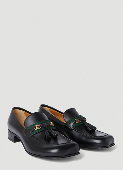 Shop Gucci Men Tassel Loafers In Black