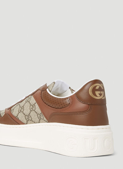 Shop Gucci Men Gg Sneakers In Brown