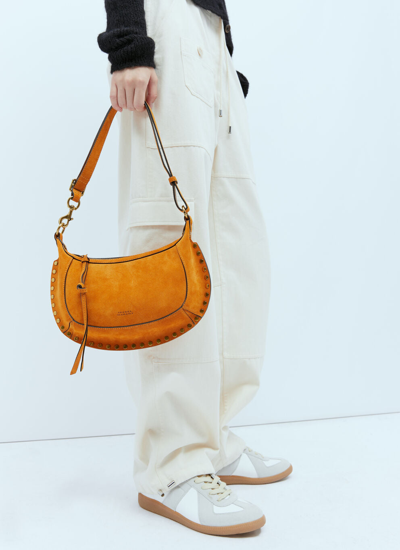 Shop Isabel Marant Women Oskan Moon Leather Shoulder Bag In Orange