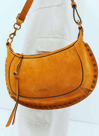 Shop Isabel Marant Women Oskan Moon Leather Shoulder Bag In Orange