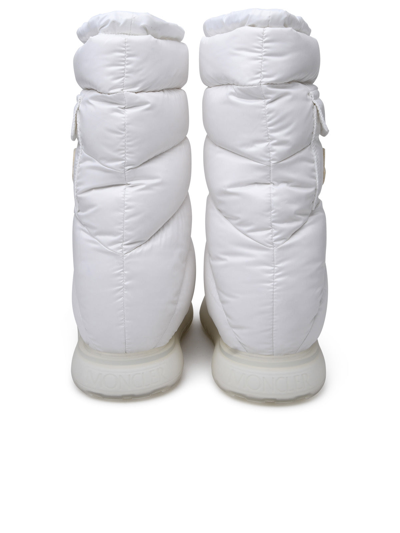 Shop Moncler Woman  'gaia Pocket' Mid Boots In White Laqué Nylon