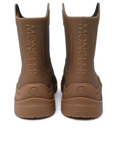 Shop Moncler Woman  'misty' Black Pvc Rain Boots In Cream