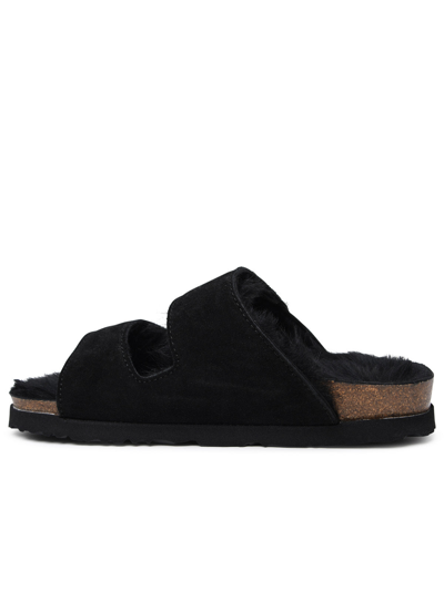 Shop Palm Angels Woman  'comfy' Black Suede Slippers