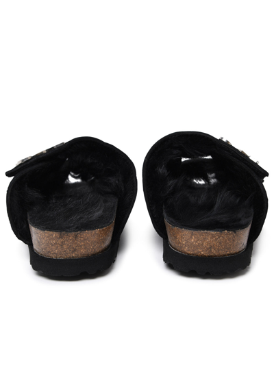 Shop Palm Angels Woman  'comfy' Black Suede Slippers