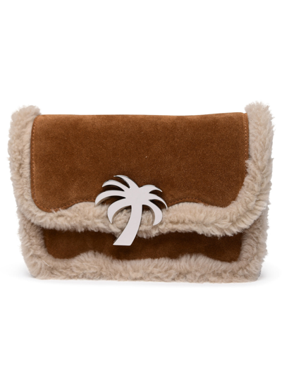 Shop Palm Angels 'palm Beach' Bag In Beige Suede Woman In Brown