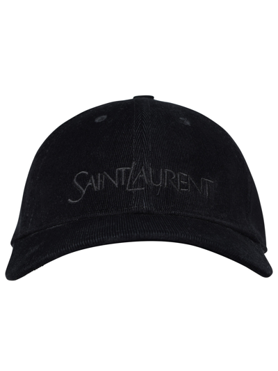 Shop Saint Laurent Black Velvet Hat Man