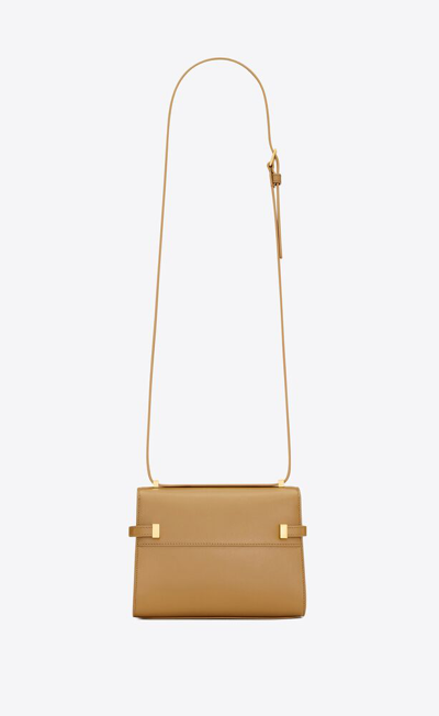 Shop Saint Laurent Women Mini Manhattan Leather Crossbody Bag In Brown