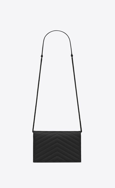 Shop Saint Laurent Women Small Monogram Quilted Leather Bag In Black