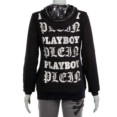 Pre-owned Philipp Plein X Playboy Lippen Hoodie Sweatshirt Kristalle Logo Schwarz 08479