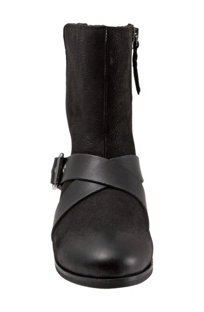Shop Softwalk ® Rayne Faux Fur Lined Bootie In Black Nubuck