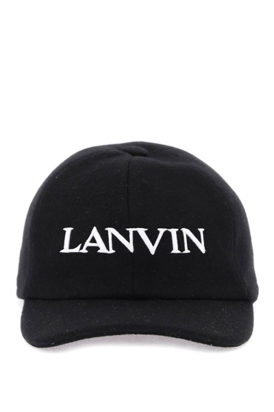 Shop Lanvin Wool Cashmere Baseball Cap In Black