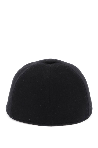 Shop Lanvin Wool Cashmere Baseball Cap In Black