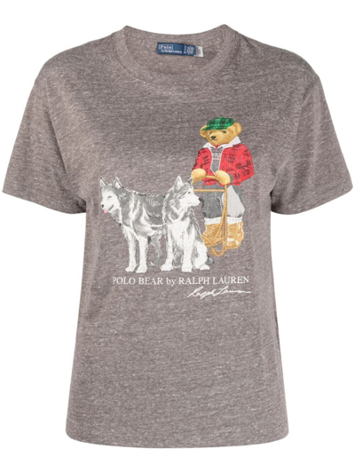 Shop Polo Ralph Lauren T-shirt Print Clothing In Grey
