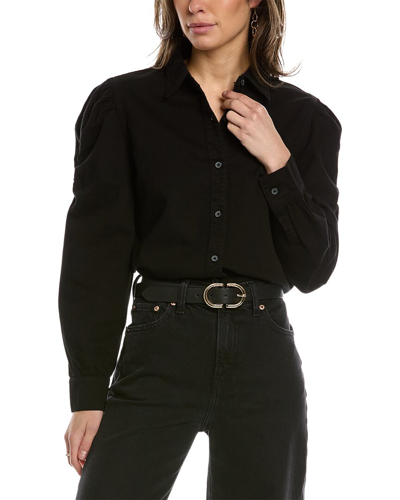 Shop Dl1961 Simone Linen-blend Top In Black