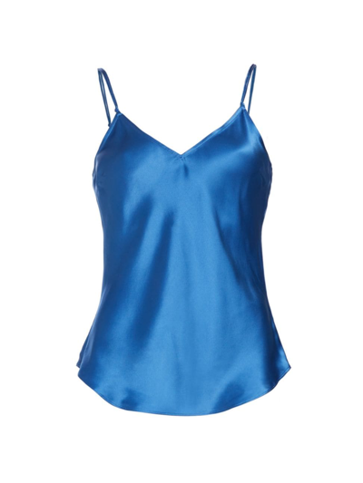 Shop Frame Women's Double-strap Silk Camisole Top In Slate Blue