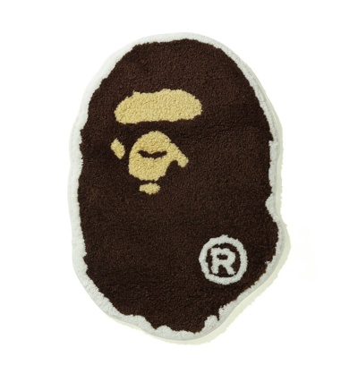 Pre-owned Bape Ape Head Rug Mat In Brown