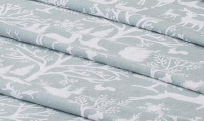 Woven & Weft Turkish Cotton Holiday Print Sheet Set In Enchanted Woods - Blue