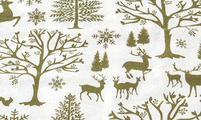 Woven & Weft Turkish Cotton Holiday Print Sheet Set In Olive Branch Enchanted Woods