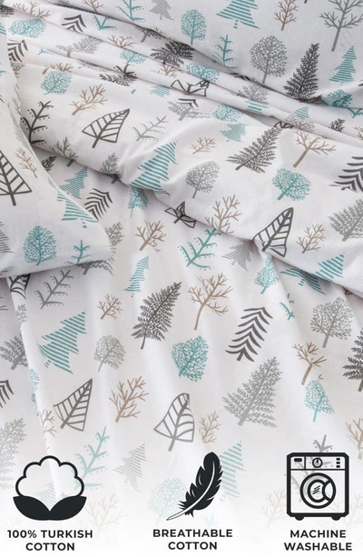 Woven & Weft Turkish Cotton Holiday Print Sheet Set In Winter Forest