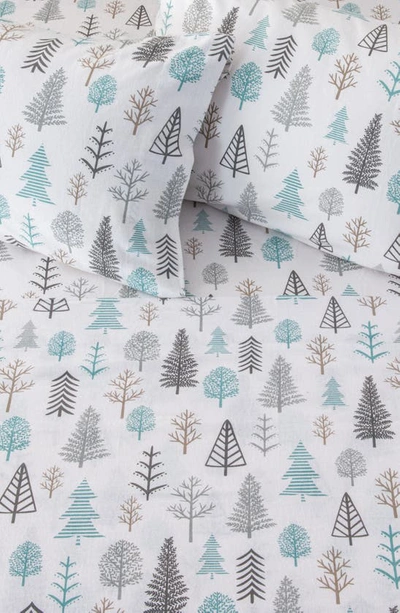 Woven & Weft Turkish Cotton Holiday Print Sheet Set In Winter Forest