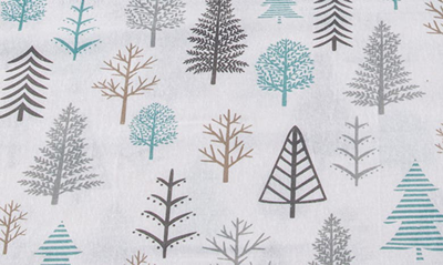 Woven & Weft Turkish Cotton Holiday Print Sheet Set In Winter Forest