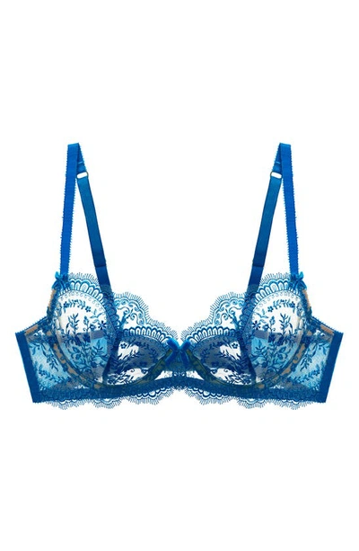 Shop Dita Von Teese Severine Underwire Balconette Bra In Cobalt