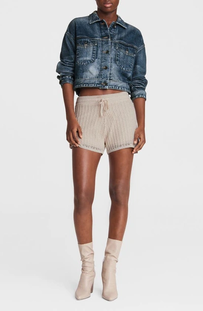 Shop Rag & Bone Miramar Crop Denim Trucker Jacket In Mel