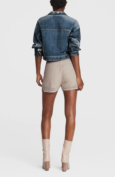 Shop Rag & Bone Miramar Crop Denim Trucker Jacket In Mel